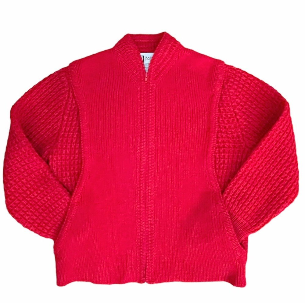 Vintage Pallas Irish Wool Cardigan Sweater Red Medium EUC - Picture 9 of 17